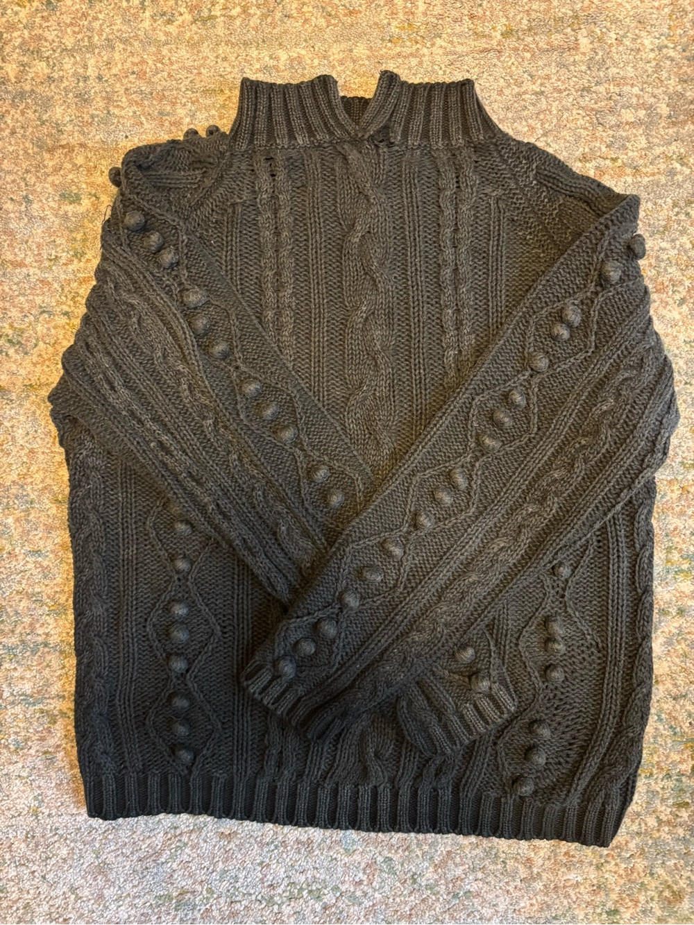 Chunky Black Cable Knit Sweater